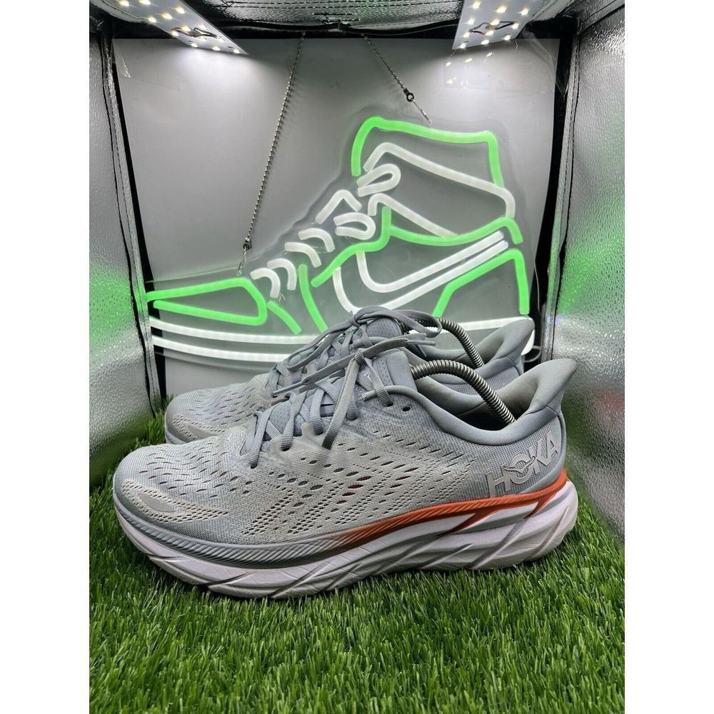Hoka One One W Clifton 8 Gray Running Shoes F27221I Women's Size 11B Mens 9.5